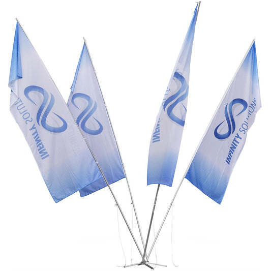 4 Pole Cluster Flags 1m x 3m