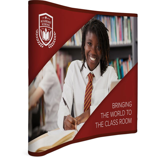 Curved Banner Wall with Wings 2.15m x 2.25m