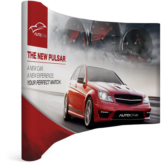 Curved Banner Wall with Wings 3.5m x 2.25m