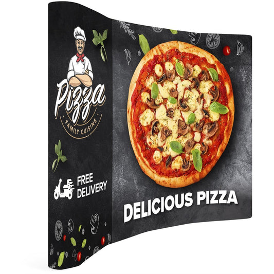 Curved Banner Wall with Wings 2.85m x 2.25m