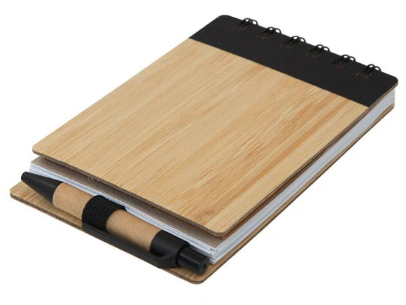Wood Pocket Notepad & Sticky-Memo & Pen